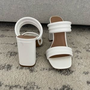 White Block Heel Sandal